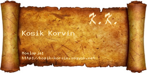 Kosik Korvin névjegykártya